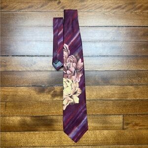 Vintage KENZO Paris 100% Silk Floral Patterned Tie